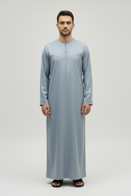 Dusty Blue Zayd Thobe Front View