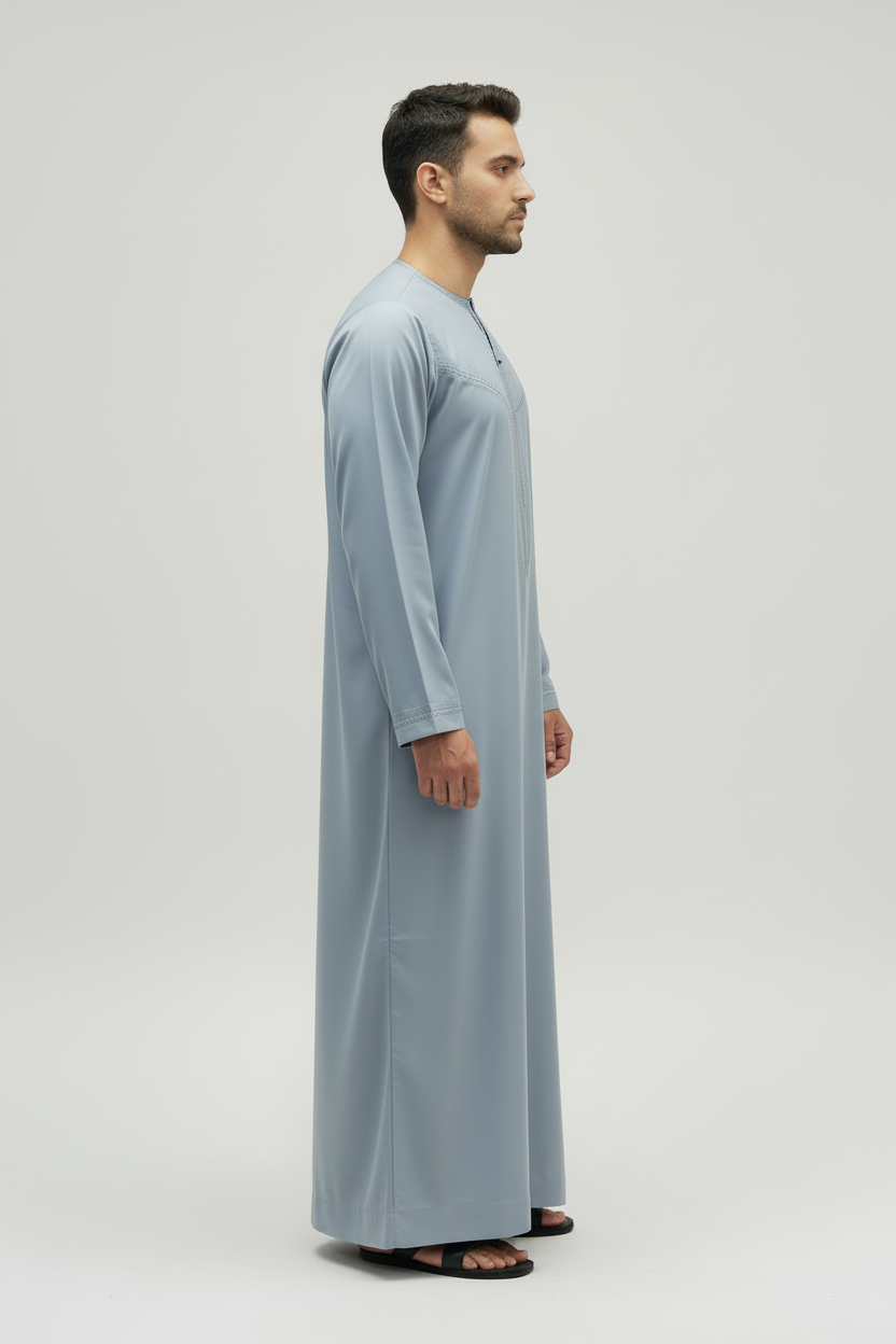 Dusty Blue Zayd Thobe Side View