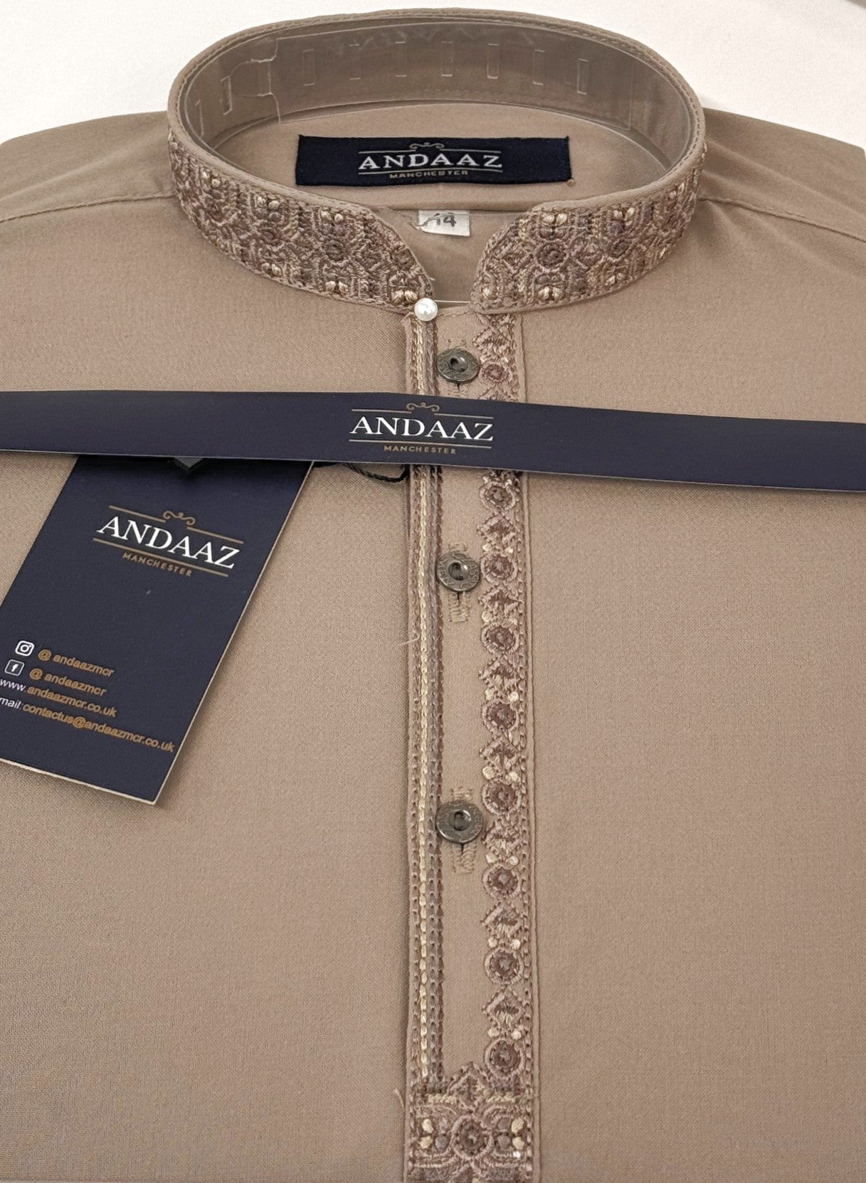 Boys Shalwar Kameez Beige 2 Embroidery
