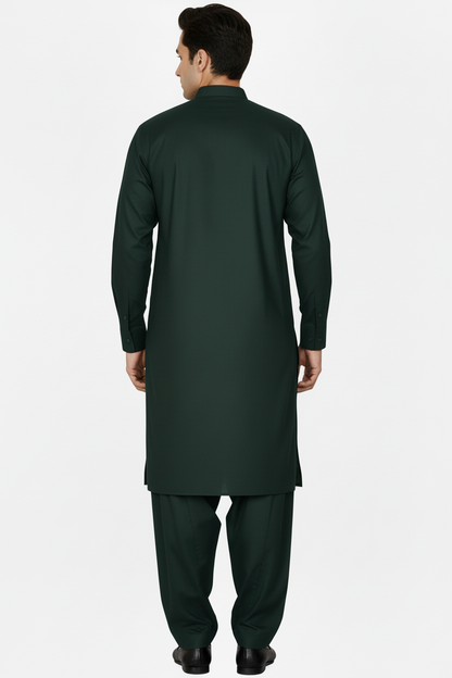 Forest Green Shalwar Kameez - Back View