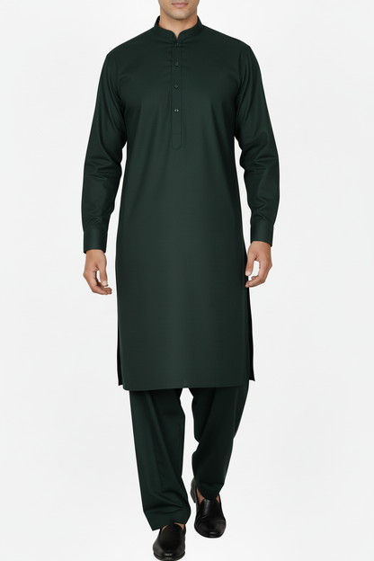 Forest Green Shalwar Kameez - Front View