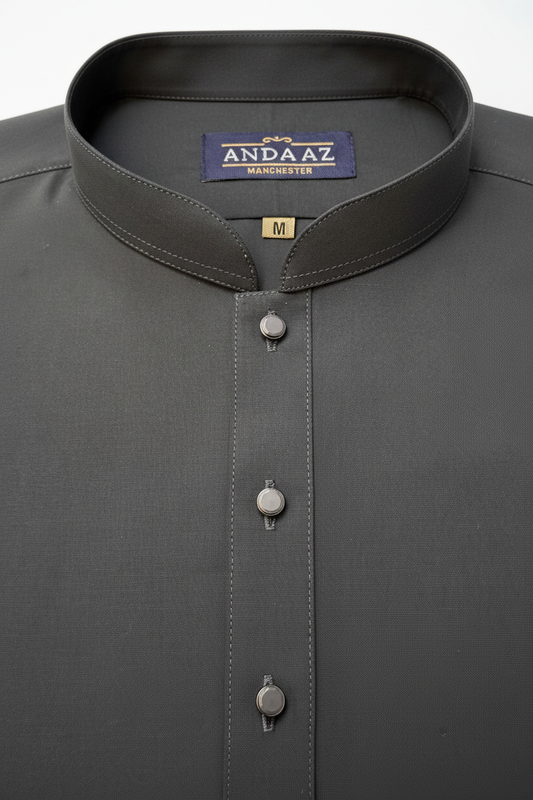 Graphite Grey Kameez Collar Detail