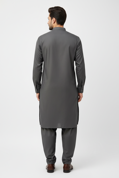 Graphite Grey Shalwar Kameez Back