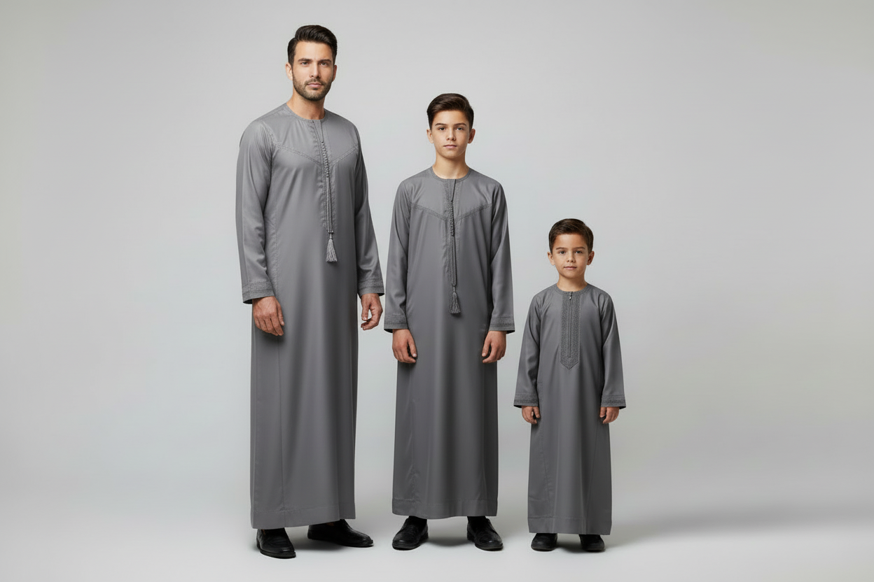 Medium Grey Thobe Family Group Photo Corrected