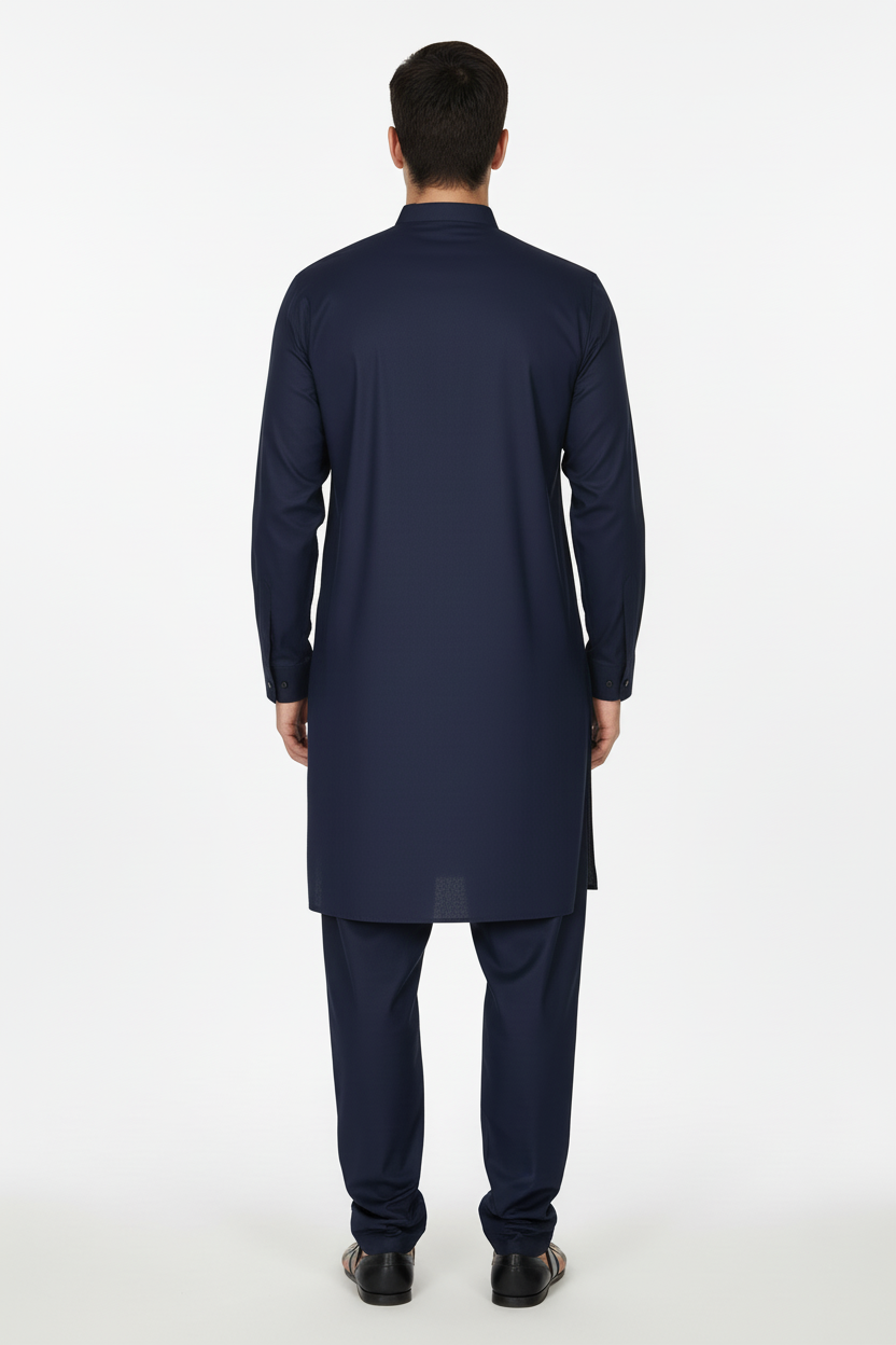 Men's Premium Shalwar Kameez Plain - Navy