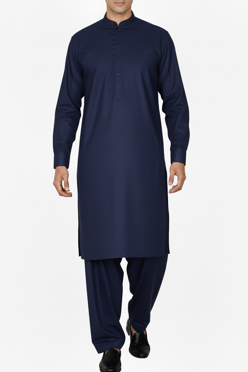 Men's Premium Shalwar Kameez Plain - Navy