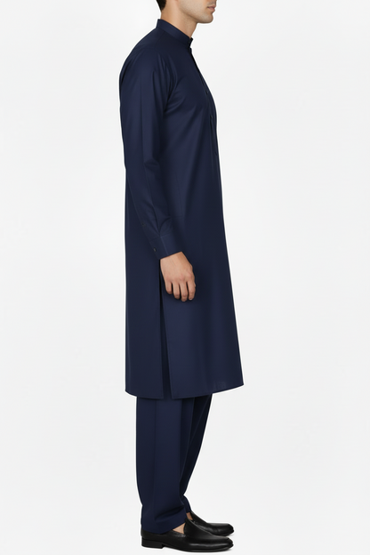 Men's Premium Shalwar Kameez Plain - Navy