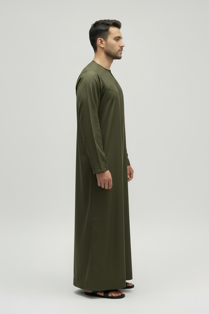 Olive Zayd Thobe Side View - Correct Direction