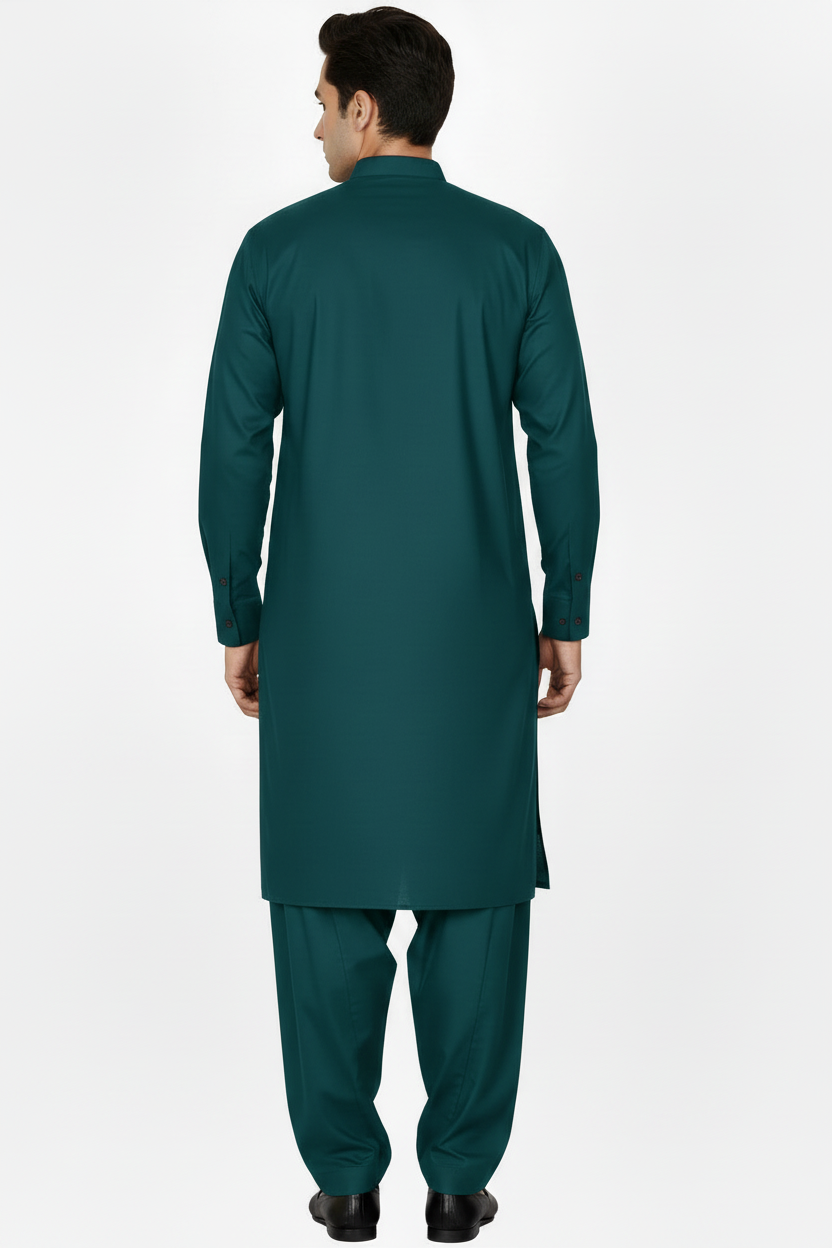 Teal Shalwar Kameez - Back
