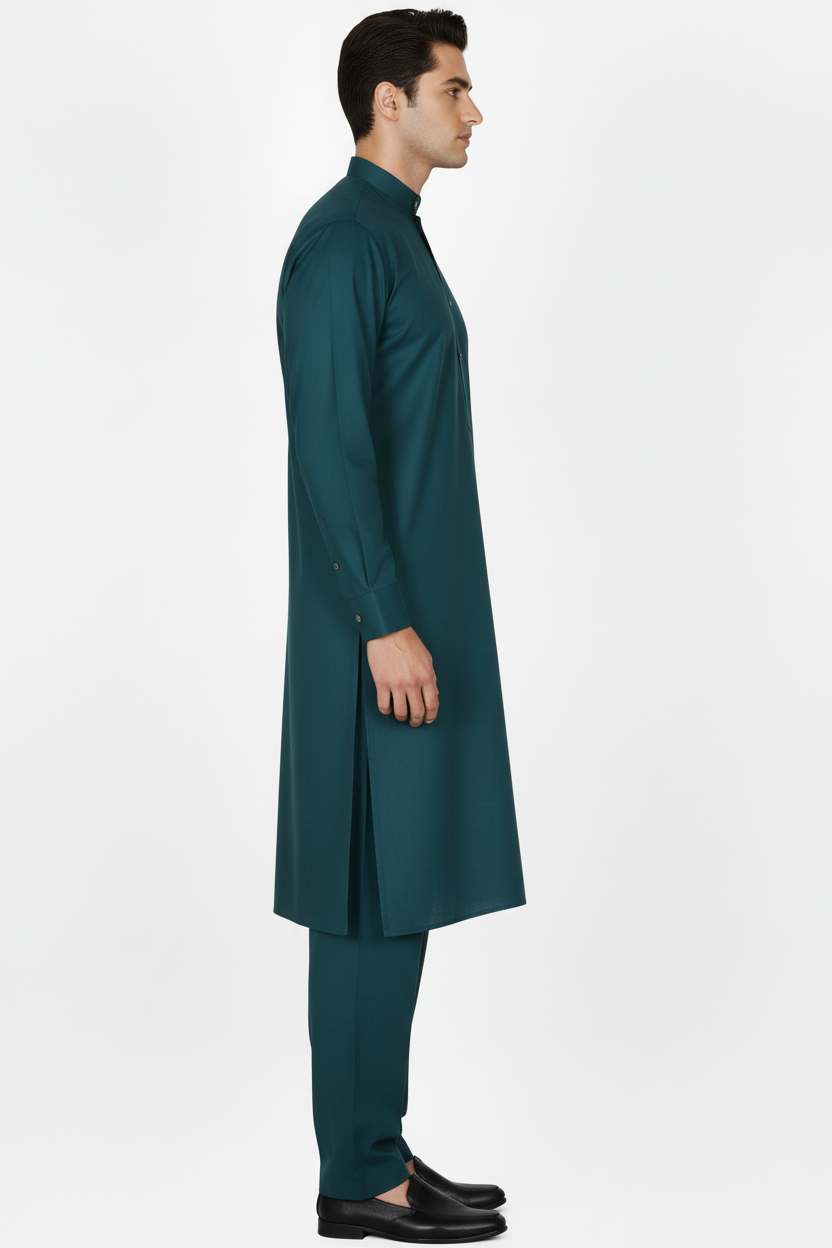 Teal Shalwar Kameez - Side