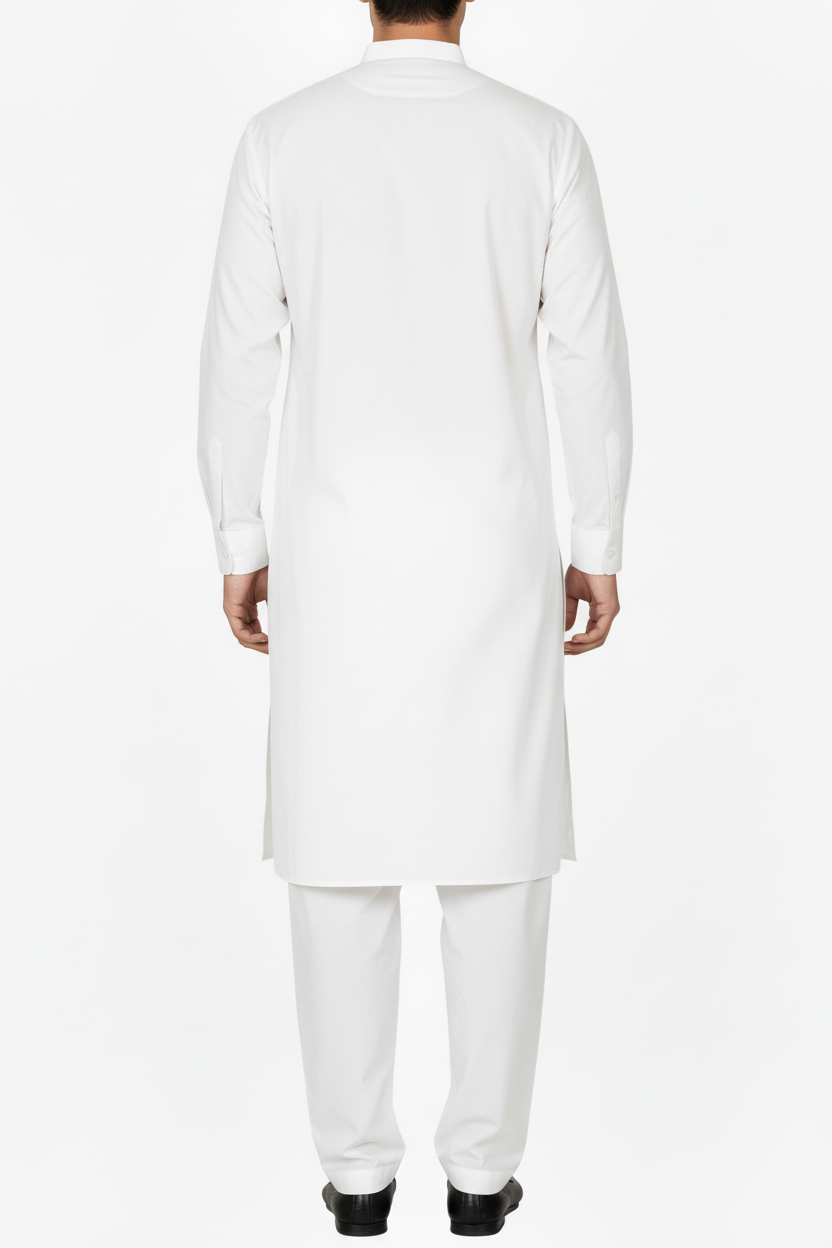 Men's Premium Shalwar Kameez Plain - White
