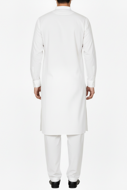 Men's Premium Shalwar Kameez Plain - White