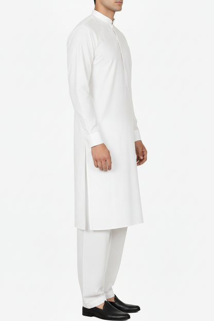 Men's Premium Shalwar Kameez Plain - White