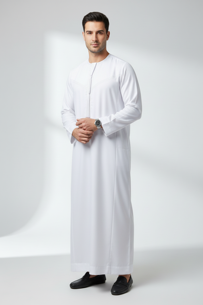 White Thobe on Adult Male Model